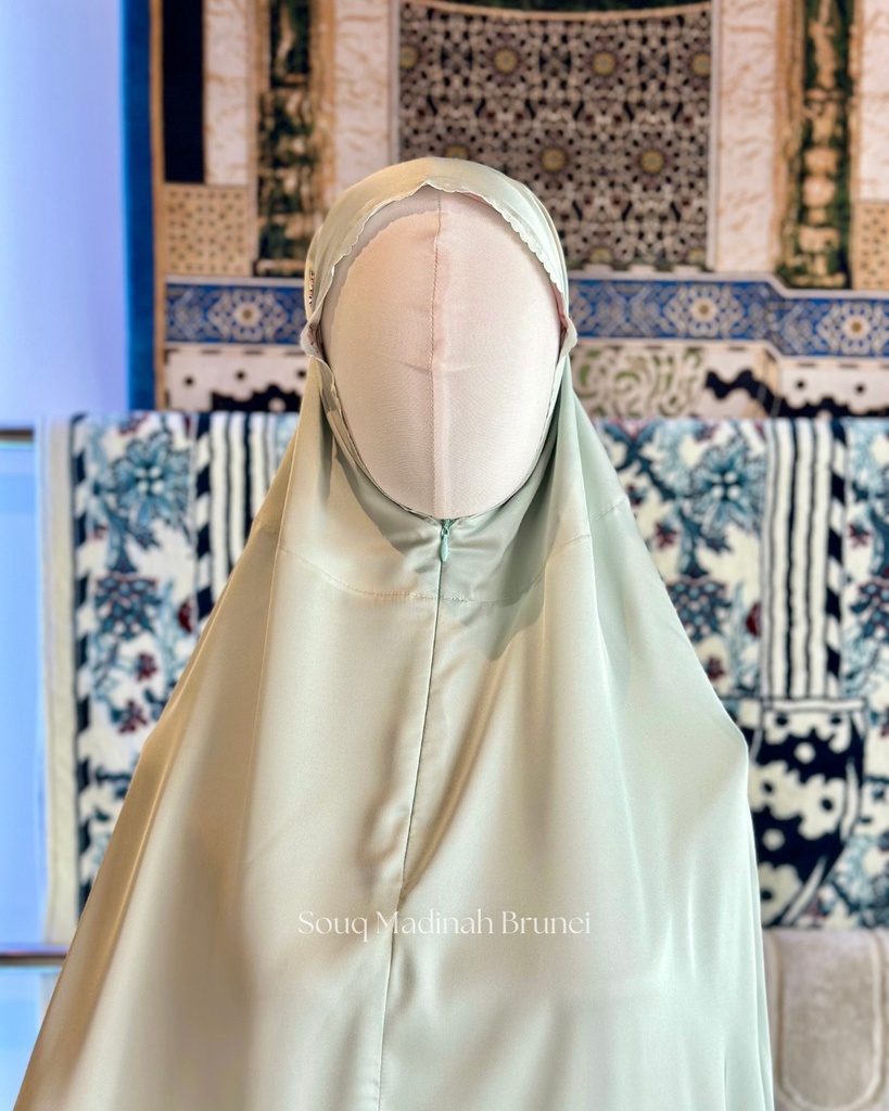 Premium Telekung Lasha : Blush Sage3