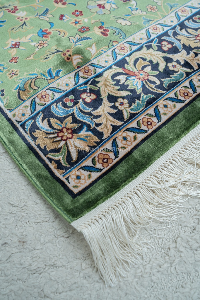 Sejadah Silk 5mm : Rawdah Green